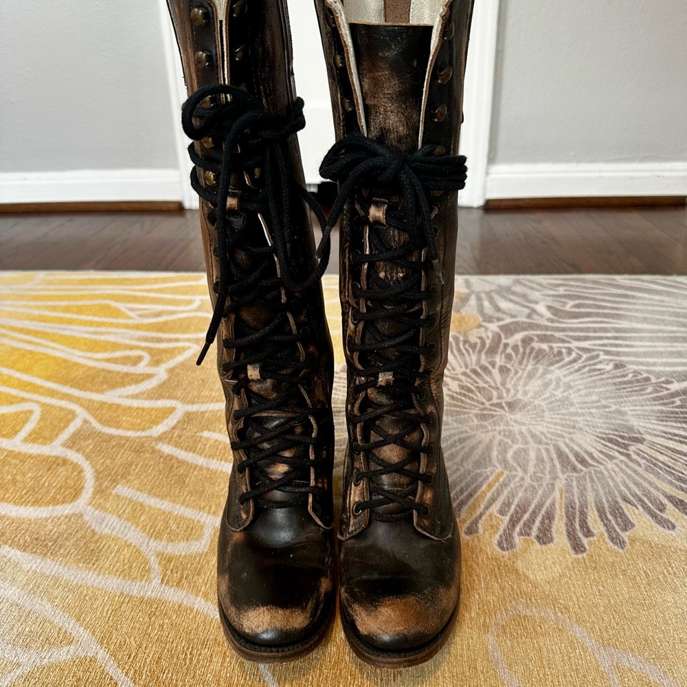 Freebird by Steven Black and Brown Lace-Up Boots